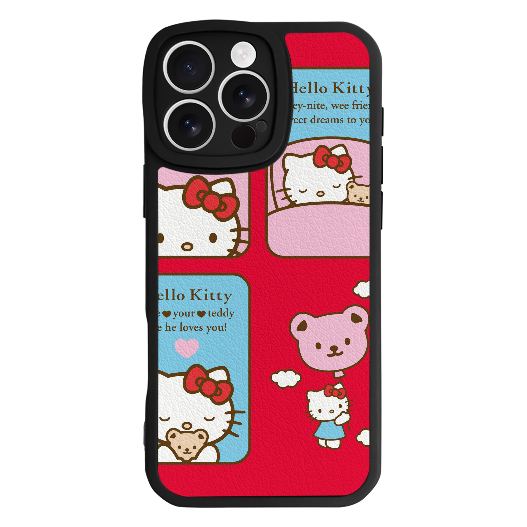 （画像用） Hello Kitty ハローキティ 【iPhone 16シリーズ対応】シリコンスマホケース（レザー調） 材質：シリコン